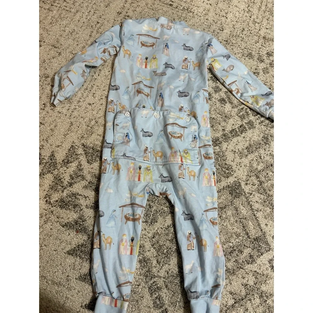 Cecil And Lou Blue Nativity One Piece Pj Size 2t